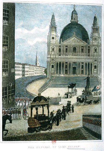 An Exact Representation of the Grand Funeral Car that Carried the Body of Lord Nelson from The Admiralty to St. Paul